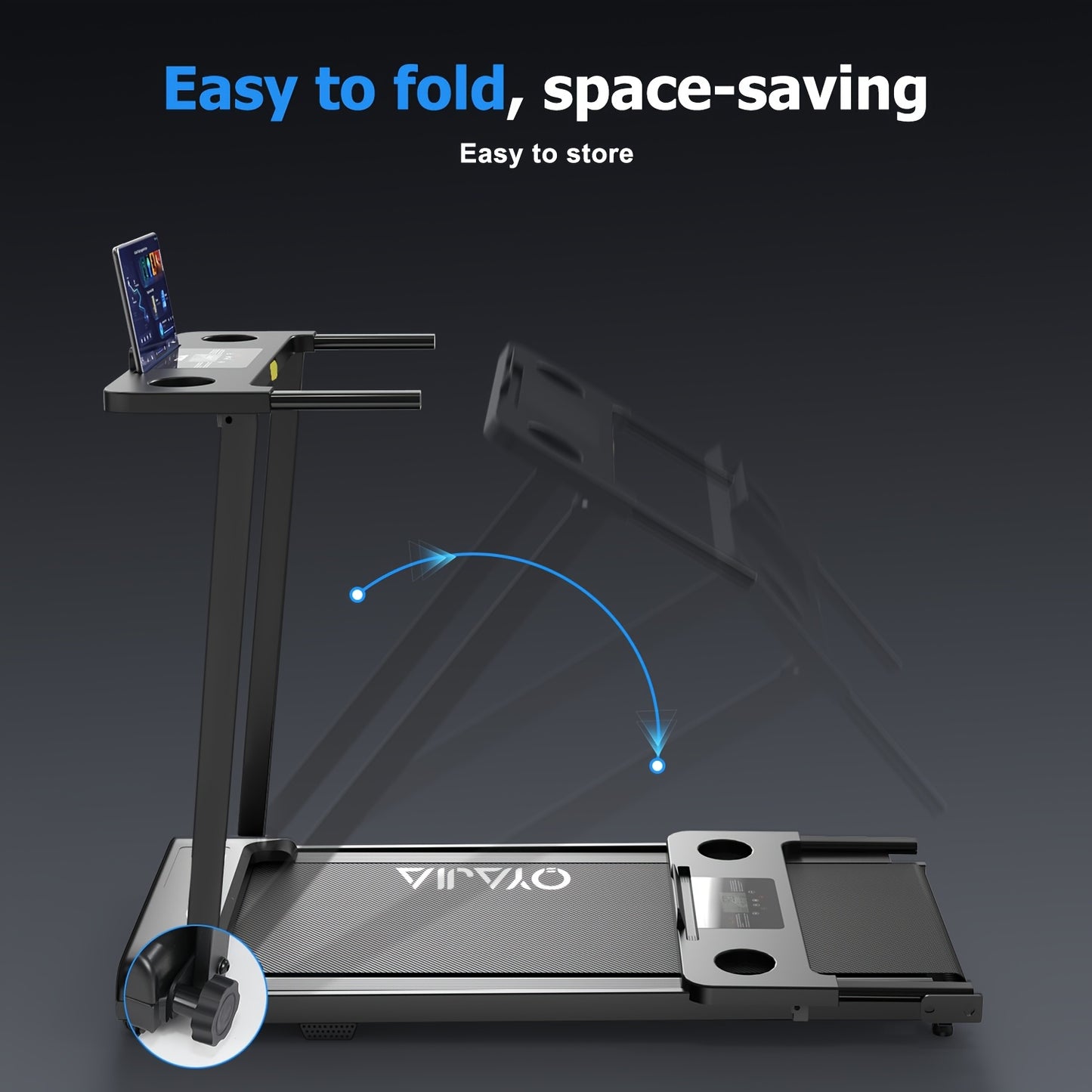 2-in-1 Folding Treadmill, Home Treadmill, 2.0HP Peak DC Motor, 1-12KM/H Speed Adjustment, LED Quad Display 12 Preset Programmes + Triple Mode Switching Music Speaker, Wide Treadmill Belt, Home Fitness Equipment, Home Folding,