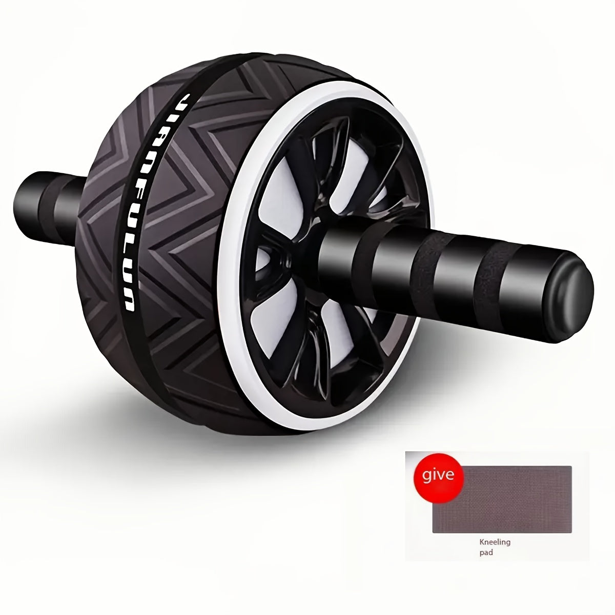 1pc Home Fitness Abdominal Exercise Wheel - Portable Core Strengthener with Red & Black Grip Bars, Durable PP Material for Abdominal & Chest Muscle Training, Upper Body Workout|Ergonomic Grip Design|Textured Roller Surface, G