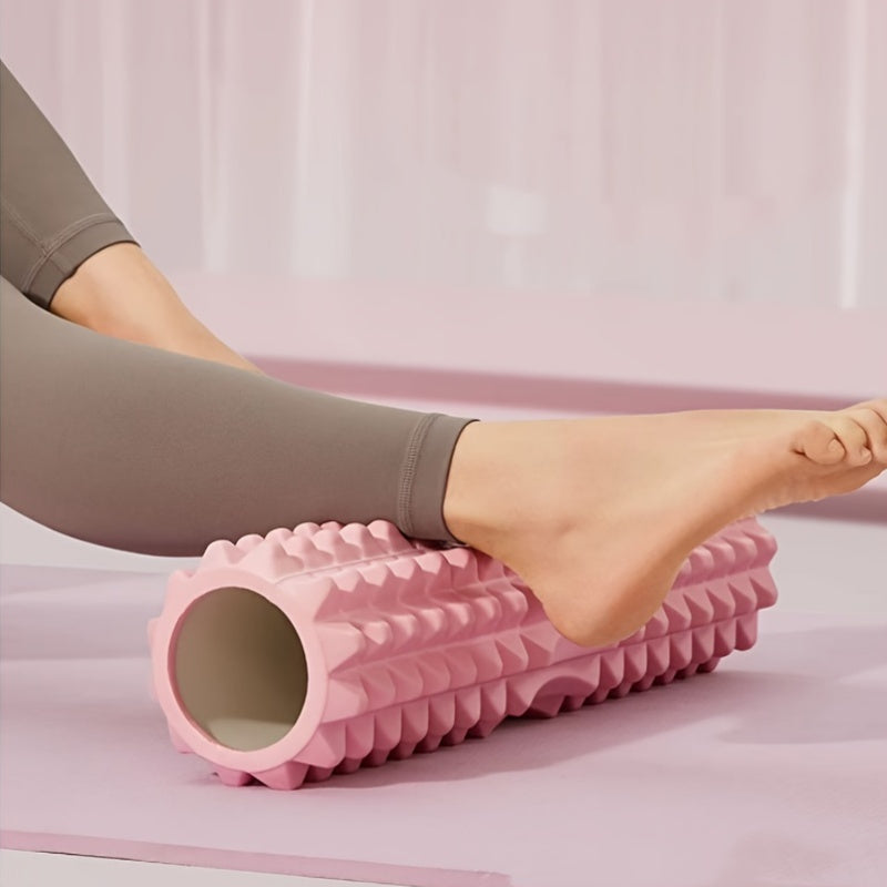 1pc EVA Foam Massage Roller for Yoga & Pilates, Medium Firmness, Manual Operation, Fitness Back Exercise Tool, Mobility Improvement, Gym Training Accessory - Black, Blue, Purple
