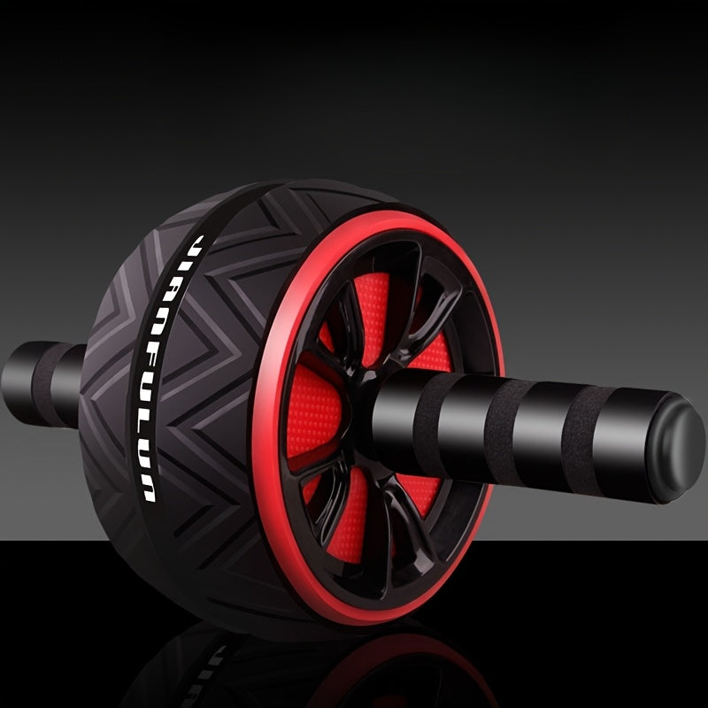 1pc Home Fitness Abdominal Exercise Wheel - Portable Core Strengthener with Red & Black Grip Bars, Durable PP Material for Abdominal & Chest Muscle Training, Upper Body Workout|Ergonomic Grip Design|Textured Roller Surface, G