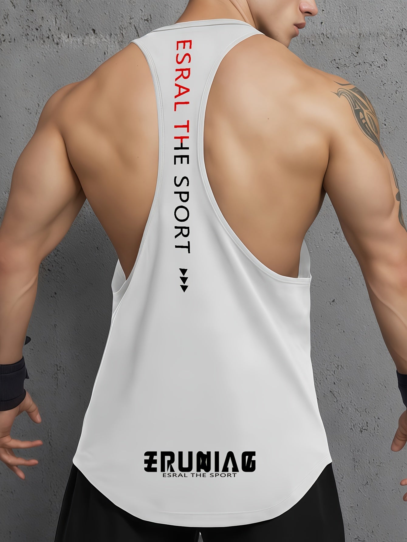 3pcs Men'S Sleeveless Athletic Tank Tops - Breathable, Quick-Dry Gym & Fitness Vests with "ESports" Print, Lightweight Summer Training Gear in Black, White, Gra