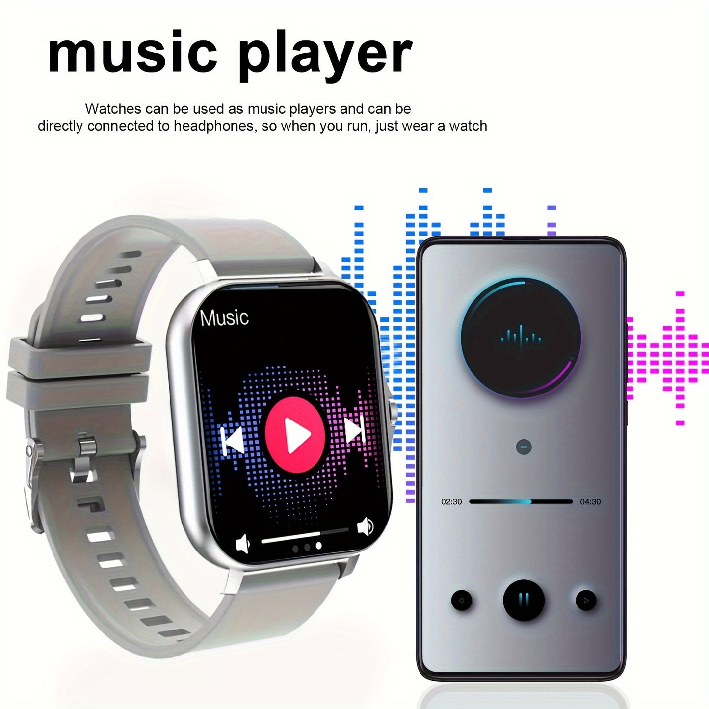 Smart Watch, Wireless Talk/Receive and Multiple Sports Modes, Sedentary Alert Weather Forecast Message Notifications, Borderless Slim Design, Suitable for Android and for iPhone, Beautiful Gifts for Men and Women