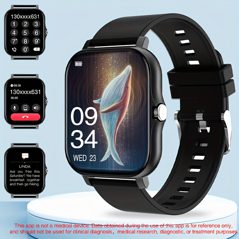 Smart Watch, Wireless Talk/Receive and Multiple Sports Modes, Sedentary Alert Weather Forecast Message Notifications, Borderless Slim Design, Suitable for Android and for iPhone, Beautiful Gifts for Men and Women