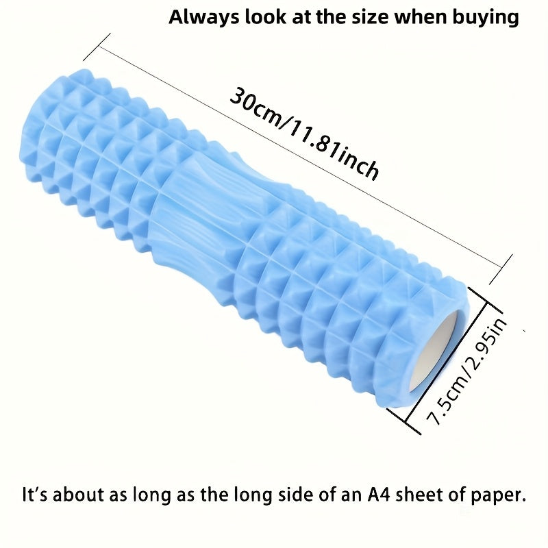 1pc EVA Foam Massage Roller for Yoga & Pilates, Medium Firmness, Manual Operation, Fitness Back Exercise Tool, Mobility Improvement, Gym Training Accessory - Black, Blue, Purple