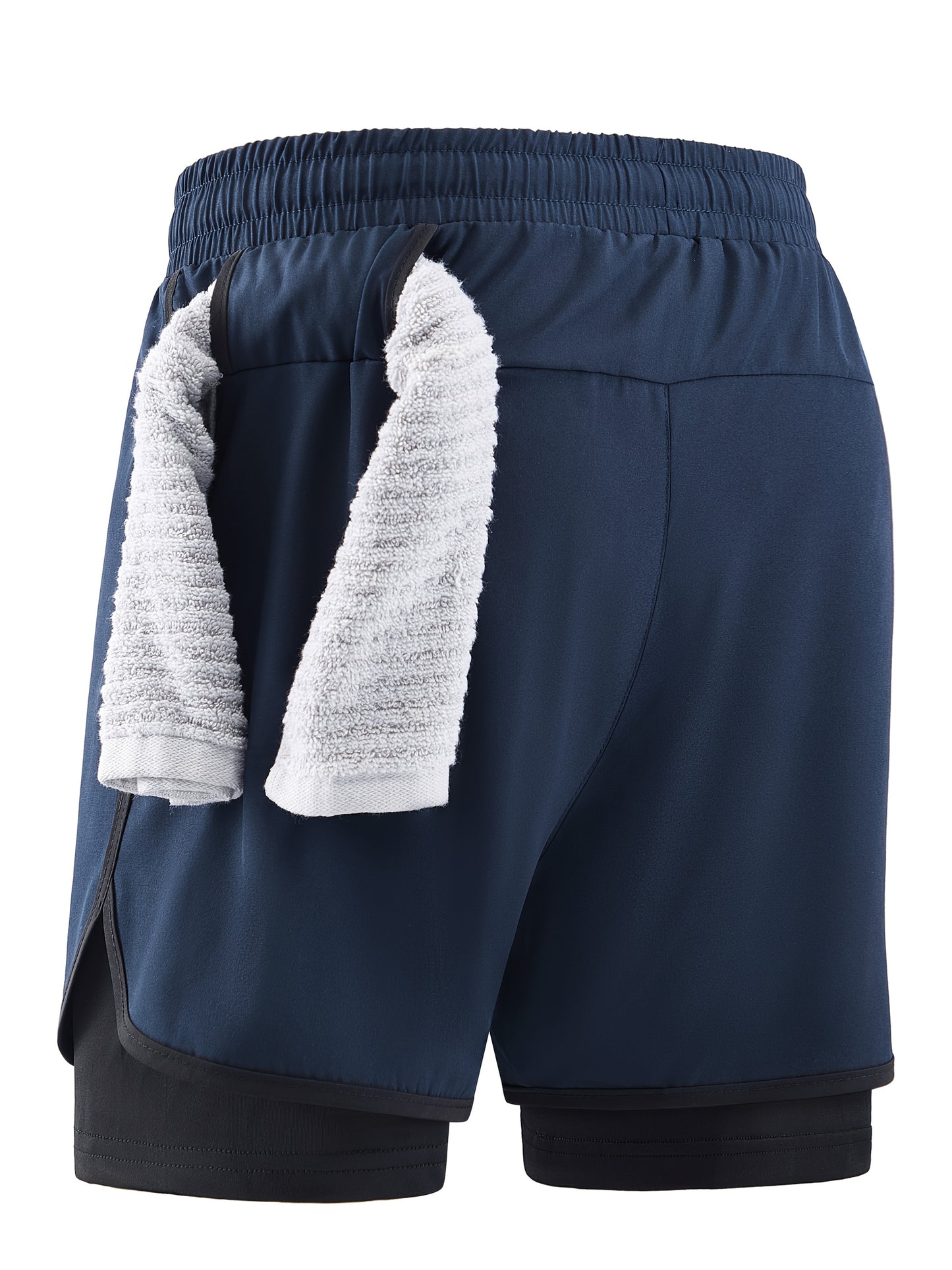 Men'S 2-in-1 Quick-Dry Breathable Athletic Shorts with Geometric Bull Head Print - Lightweight Running & Training Gear, Olive Green with Black Accents, Asymmetrical Design, Pockets, Perfect for Beach & Sports, Gym Short
