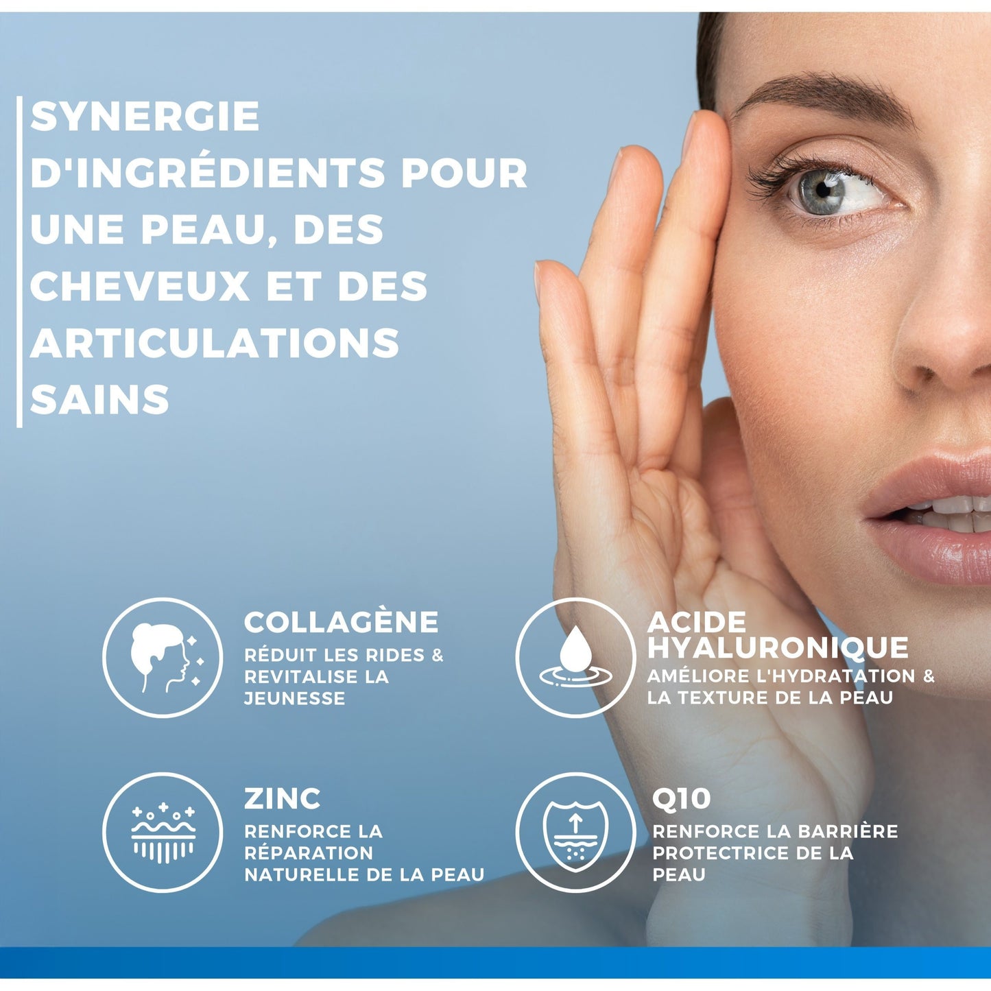 Collagen and Hyaluronic Acid 180 Tablets, Hydrolyzed Collagen 2000mg with Biotin, CoQ10, Zinc, Selenium, Vitamins C & D, Skin, Bone, and Joint Supplement