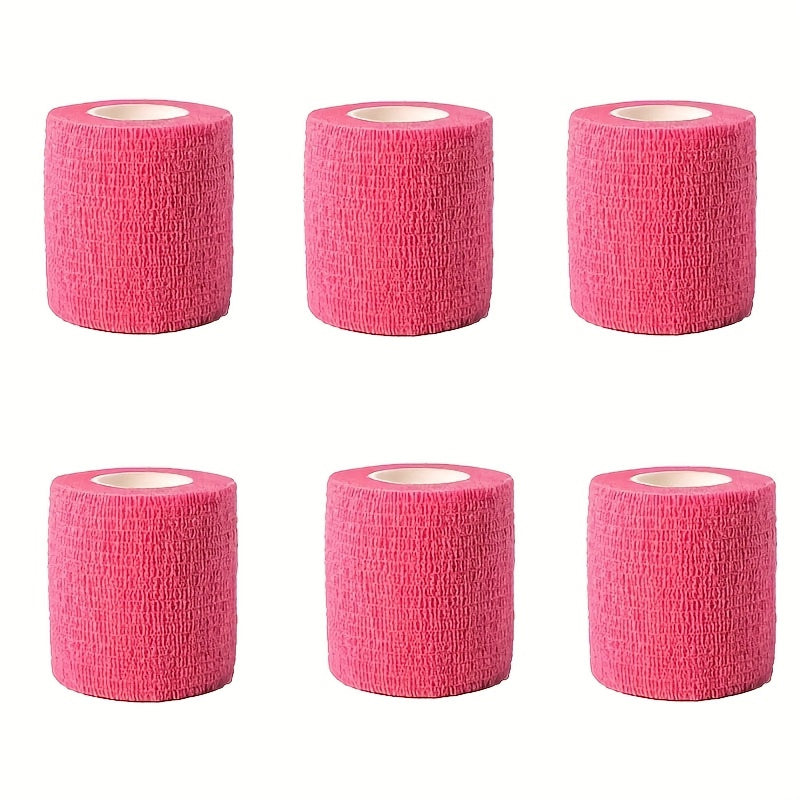 1 Pack/6 Rolls, Self-Adhesive Bandage, Sports Tape, Elastic Bandage, Non-Woven High Elastic Sports Elasticity, Can Be Used for Basketball, Football, Tennis, Running And Other Sports Fitness, Easy to Carry.