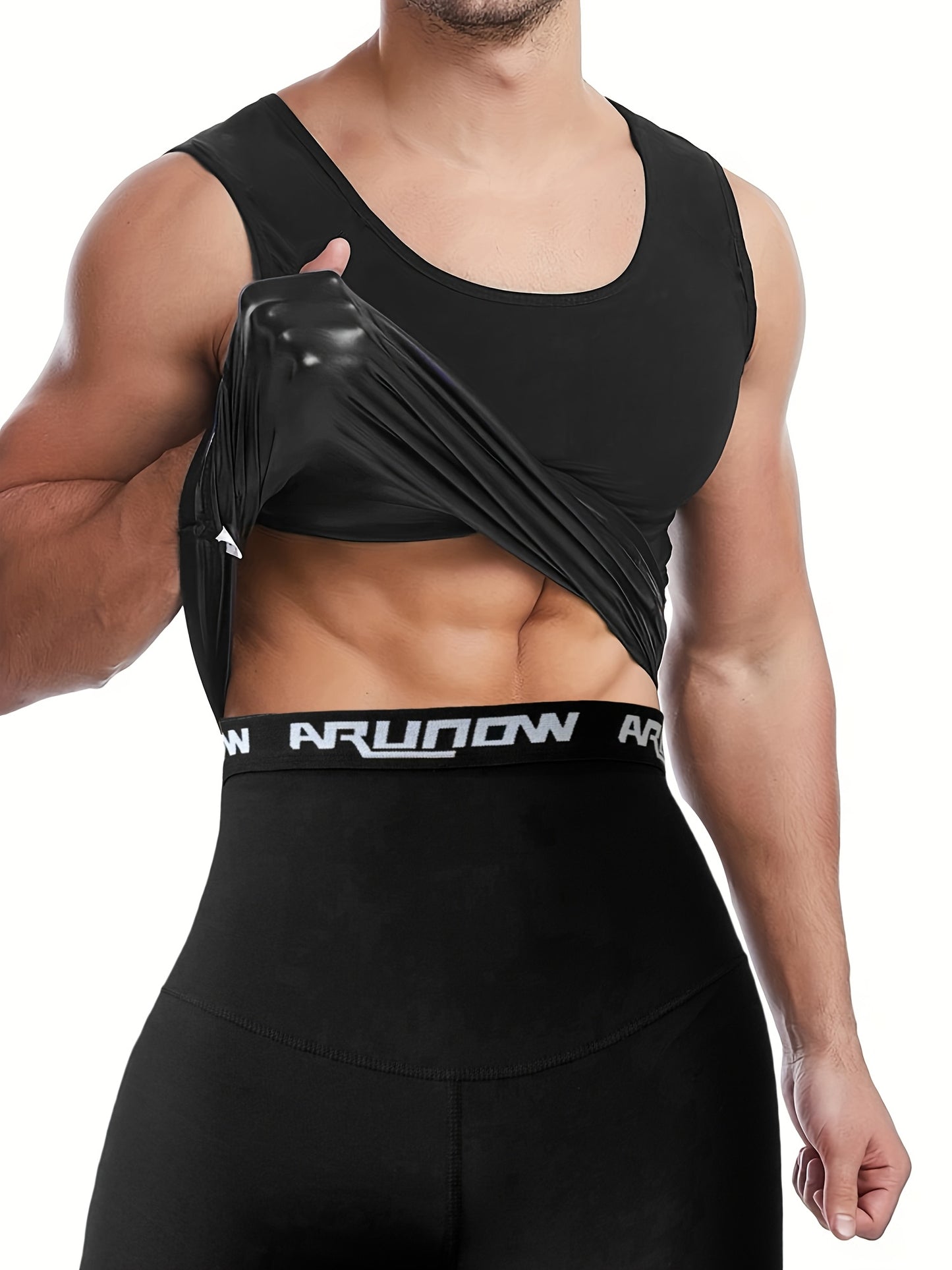 Sauna Hoodie Sweat Vest and Shorts Set for Men, Shapewear Shorts, Sports Sleeveless Underwear, Jogging Pants, Underwear Set, European Size