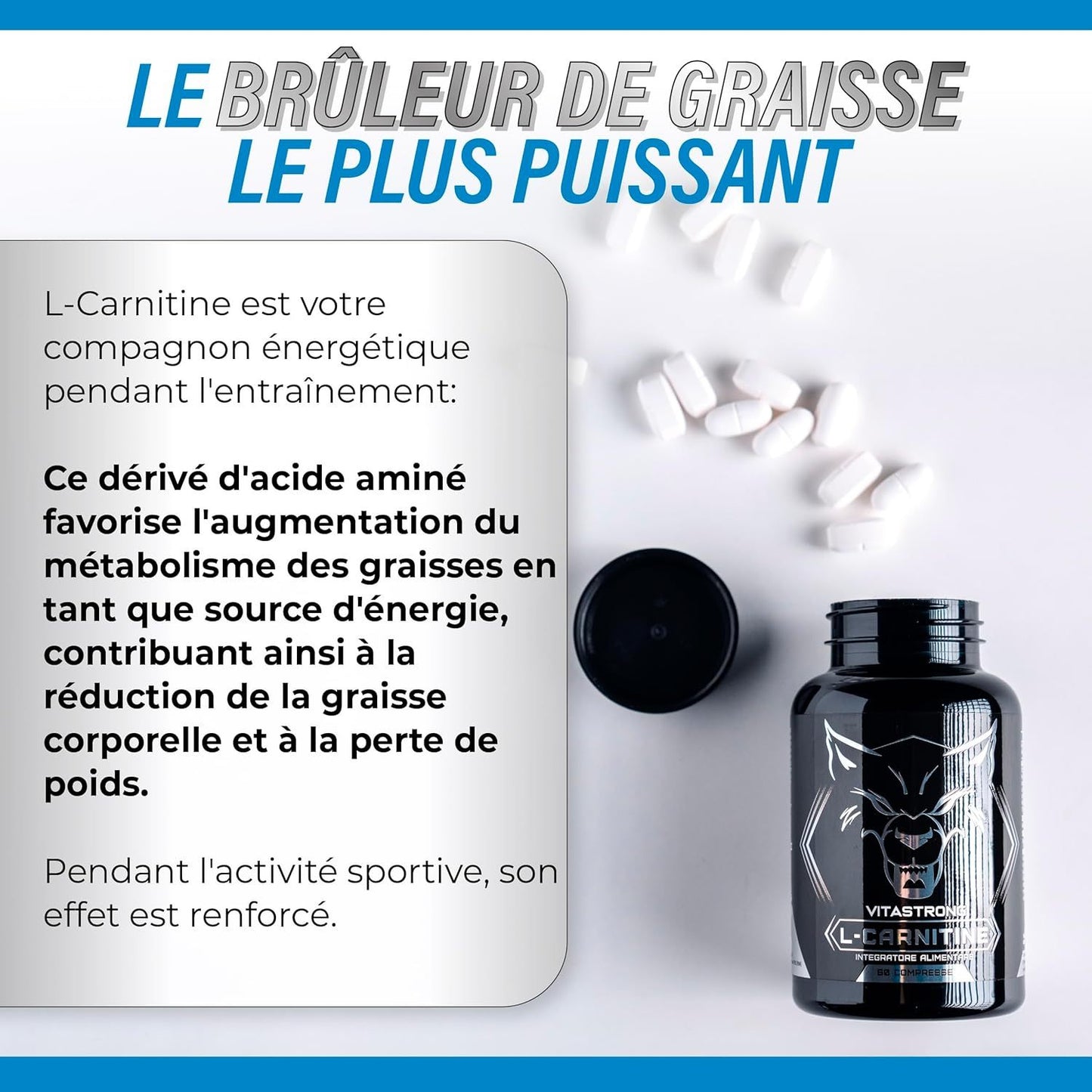 High-Dose L-Carnitine (1 per Day/2 Months), 1000mg Acetyl L-Carnitine in 60 Vegan Bioavailable Tablets, Pure Essential Amino Acid L-Carnitine Alternative to Liquid Carnitine