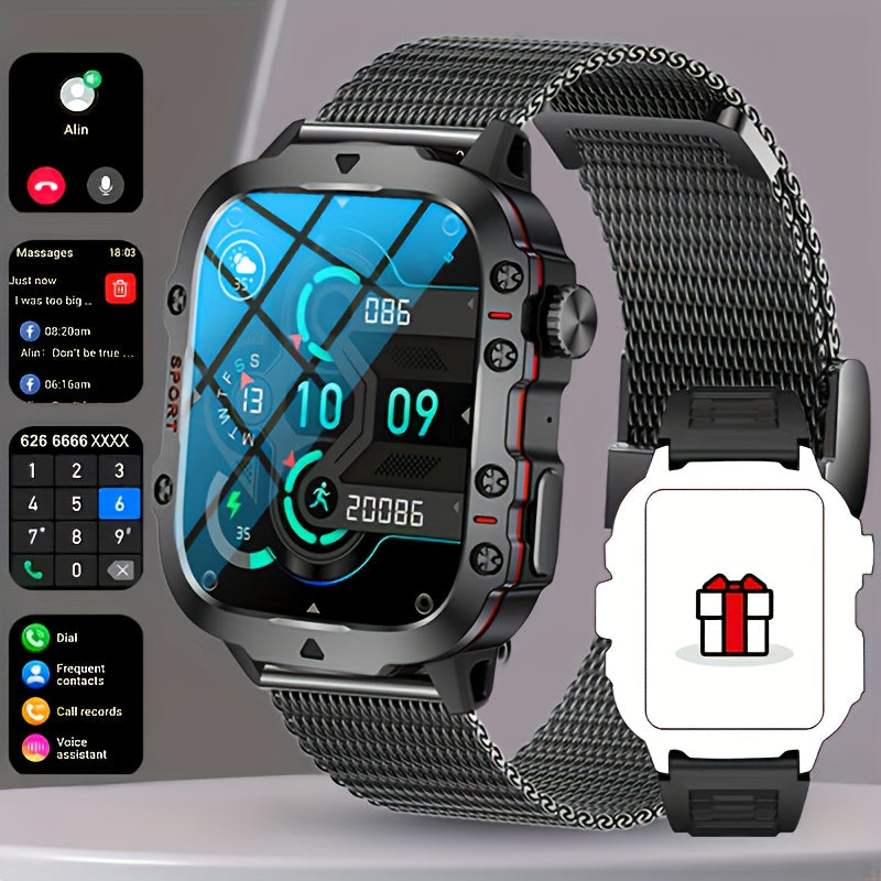 New Rugged Smart Watch for Men Wireless Talk Sports Fitness AI Voice Outdoor 100+ Sports Mode Outdoor Smart Watch