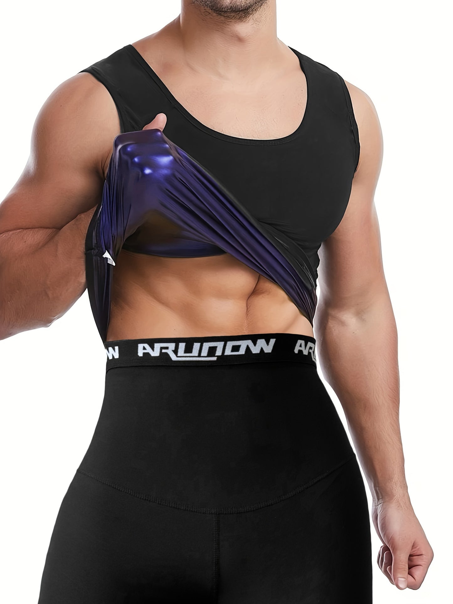 Sauna Hoodie Sweat Vest and Shorts Set for Men, Shapewear Shorts, Sports Sleeveless Underwear, Jogging Pants, Underwear Set, European Size