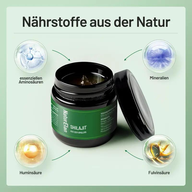 Shilajit Original Himalayan Mumijo - 75% Fulvic Acid High Dose - 35g with Natural Humic Acid and Minerals, 70-Day Supply, Vegan and Additive-Free, Made in Germany