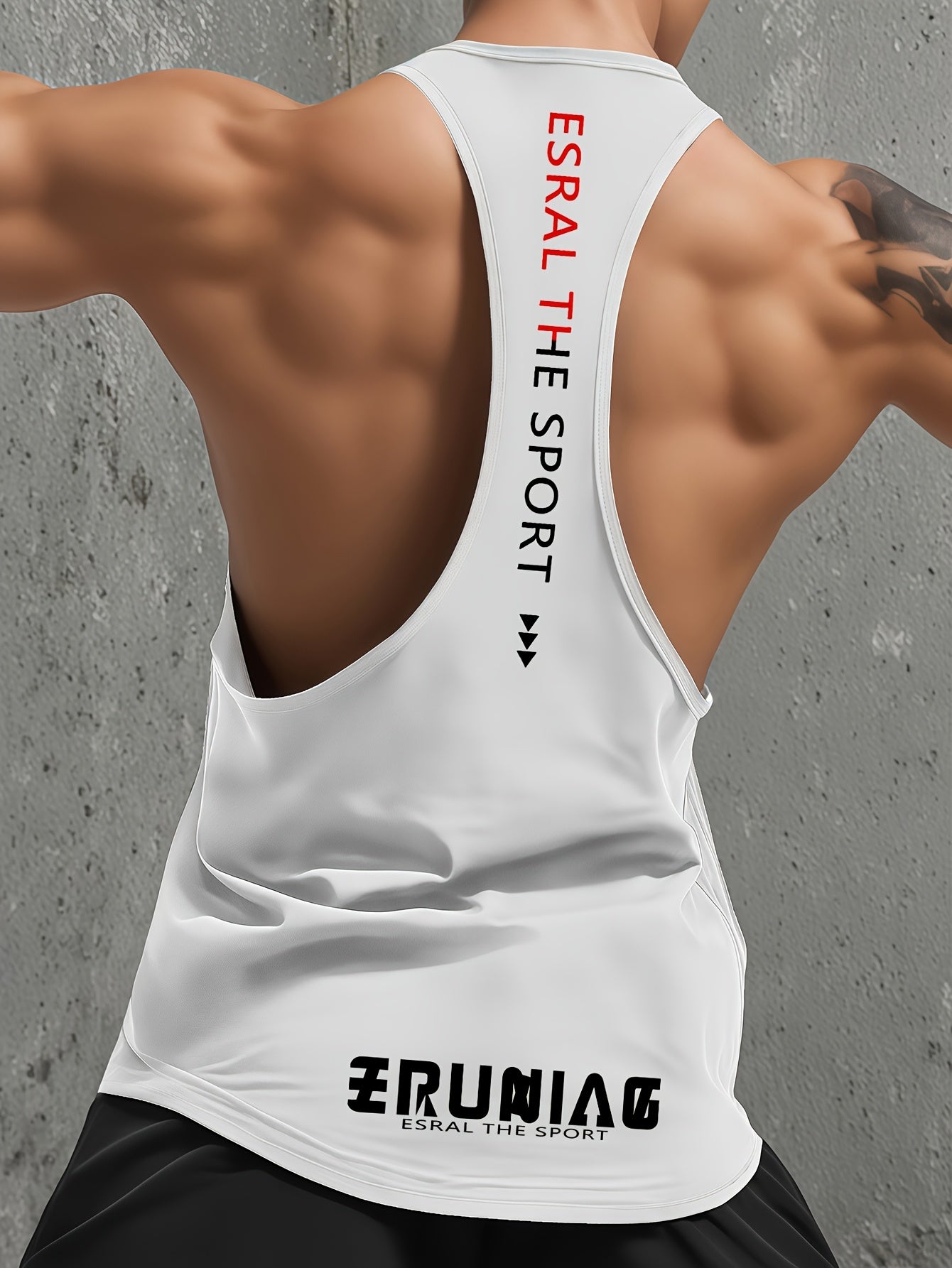 3pcs Men'S Sleeveless Athletic Tank Tops - Breathable, Quick-Dry Gym & Fitness Vests with "ESports" Print, Lightweight Summer Training Gear in Black, White, Gra