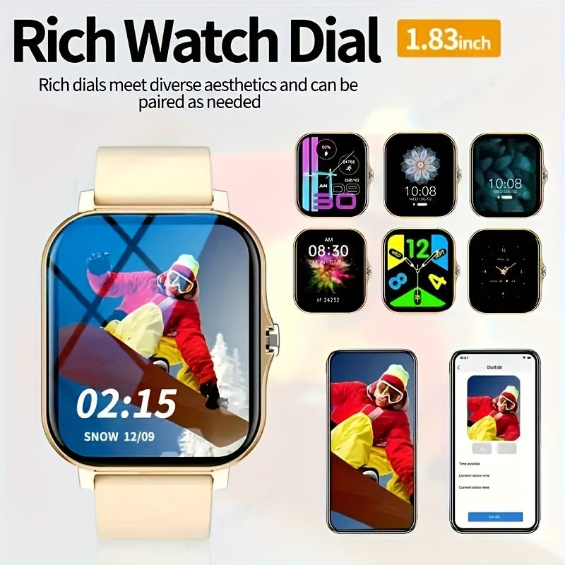 The New Full Touch High-Definition Men'S And Women'S Sports Smartwatch Features Wireless Dialing, Answering Calls, Motion Tracking, Photography, And Music Control. The Stylish Smartwatch Is Compatible with Android And Iphone,