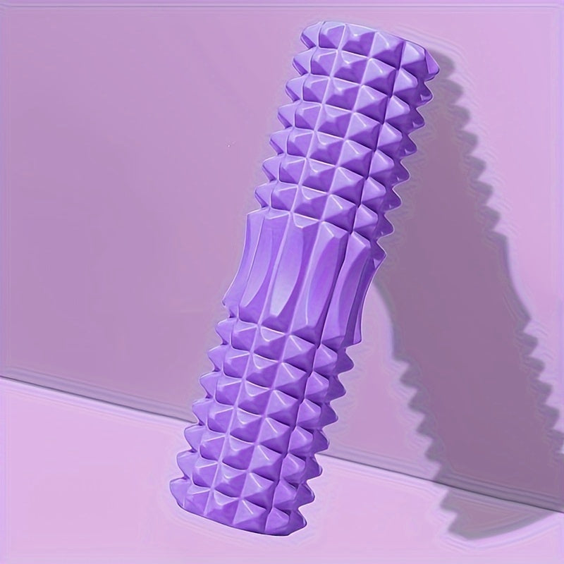 1pc EVA Foam Massage Roller for Yoga & Pilates, Medium Firmness, Manual Operation, Fitness Back Exercise Tool, Mobility Improvement, Gym Training Accessory - Black, Blue, Purple