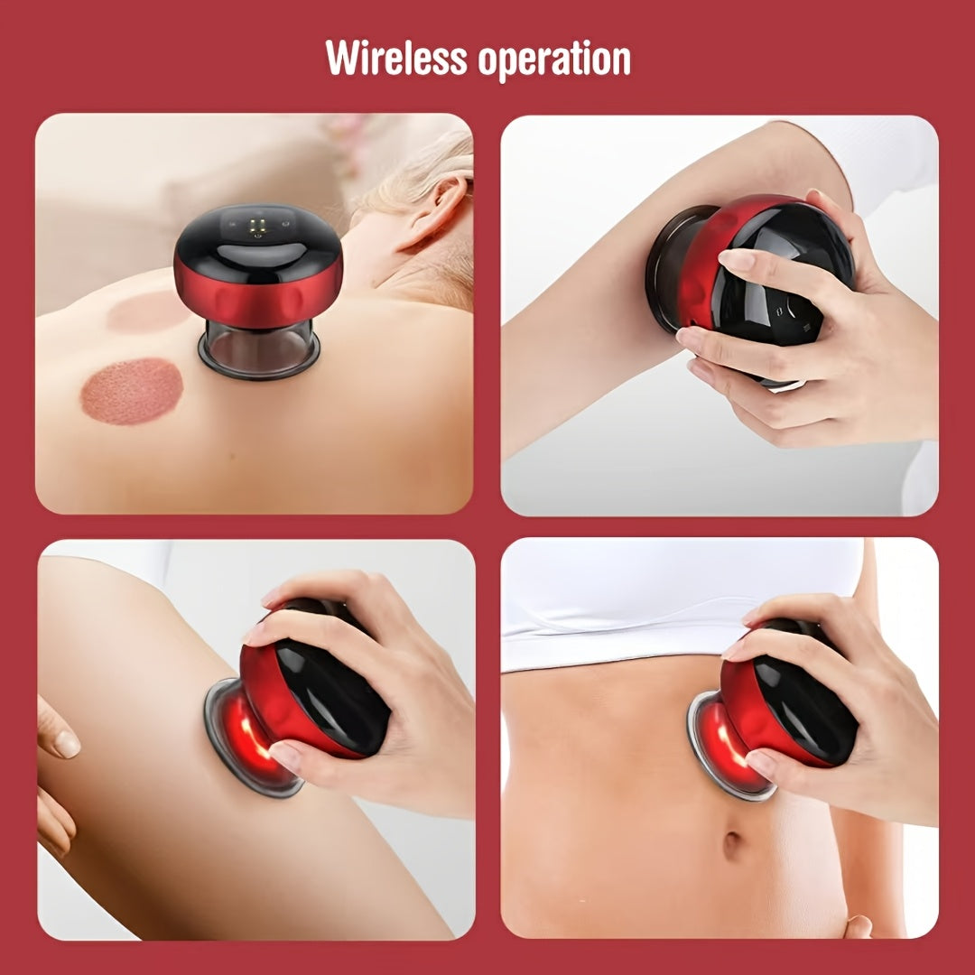 Electric Vacuum Cupping Machine, USB Rechargeable, 36V or Below, 18650 Battery, Back Neck Arm Massager, Heating Suction Cup Device for Home Spa