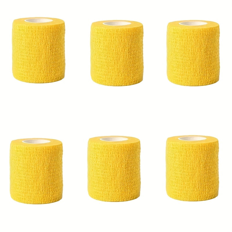 1 Pack/6 Rolls, Self-Adhesive Bandage, Sports Tape, Elastic Bandage, Non-Woven High Elastic Sports Elasticity, Can Be Used for Basketball, Football, Tennis, Running And Other Sports Fitness, Easy to Carry.