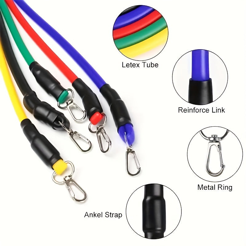 Fitness Resistance Band Set, 11pcs Multifunctional Upper Body Exercise Kit