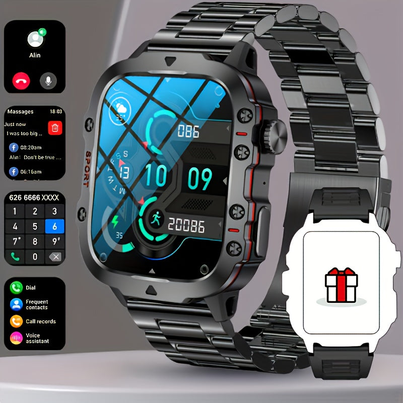 New Rugged Smart Watch for Men Wireless Talk Sports Fitness AI Voice Outdoor 100+ Sports Mode Outdoor Smart Watch