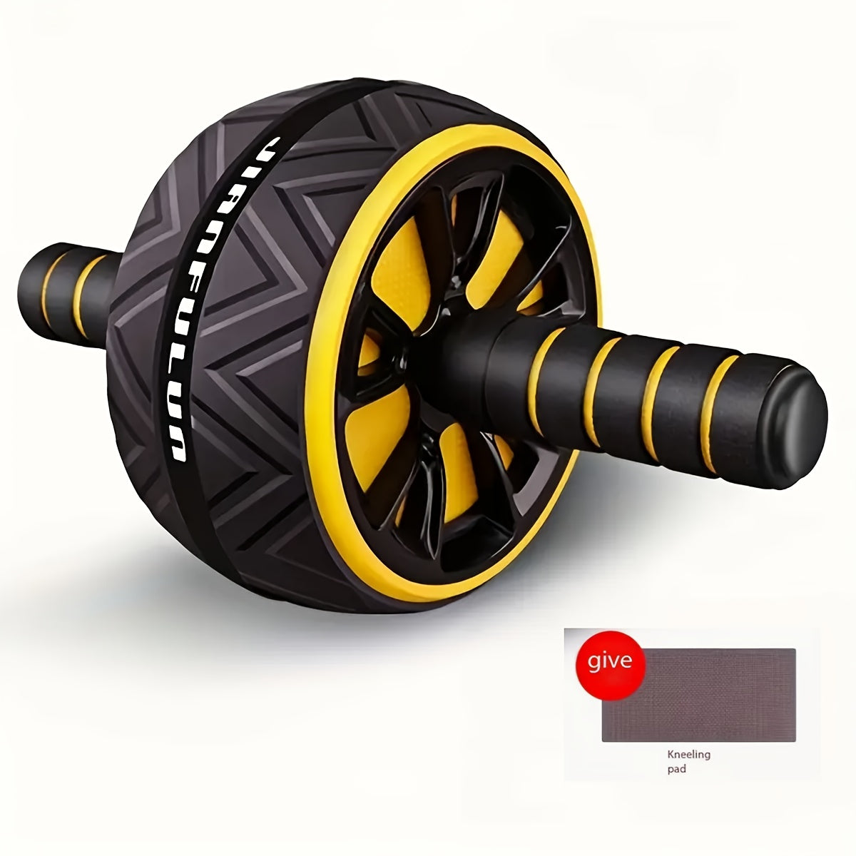 1pc Home Fitness Abdominal Exercise Wheel - Portable Core Strengthener with Red & Black Grip Bars, Durable PP Material for Abdominal & Chest Muscle Training, Upper Body Workout|Ergonomic Grip Design|Textured Roller Surface, G