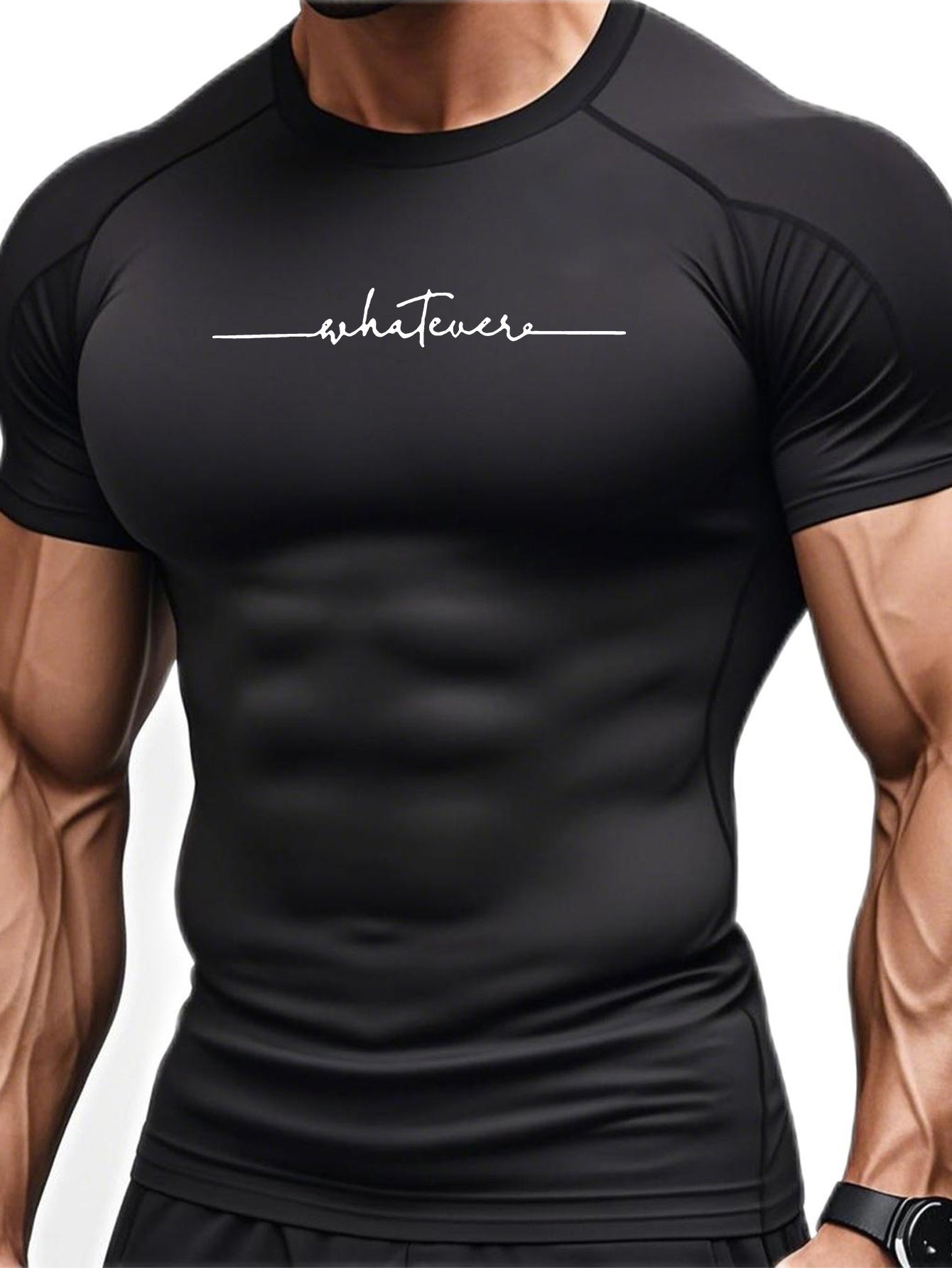 Yumei Water OBM Men's High-Elasticity Quick-Dry Workout T-Shirt - Moisture-Wicking 80% Polyester/20% Elastane, Striped Athletic Top for Running, Yoga, Gym & Outdoor Activities - Machine Washable, All-Season Comfort Fit