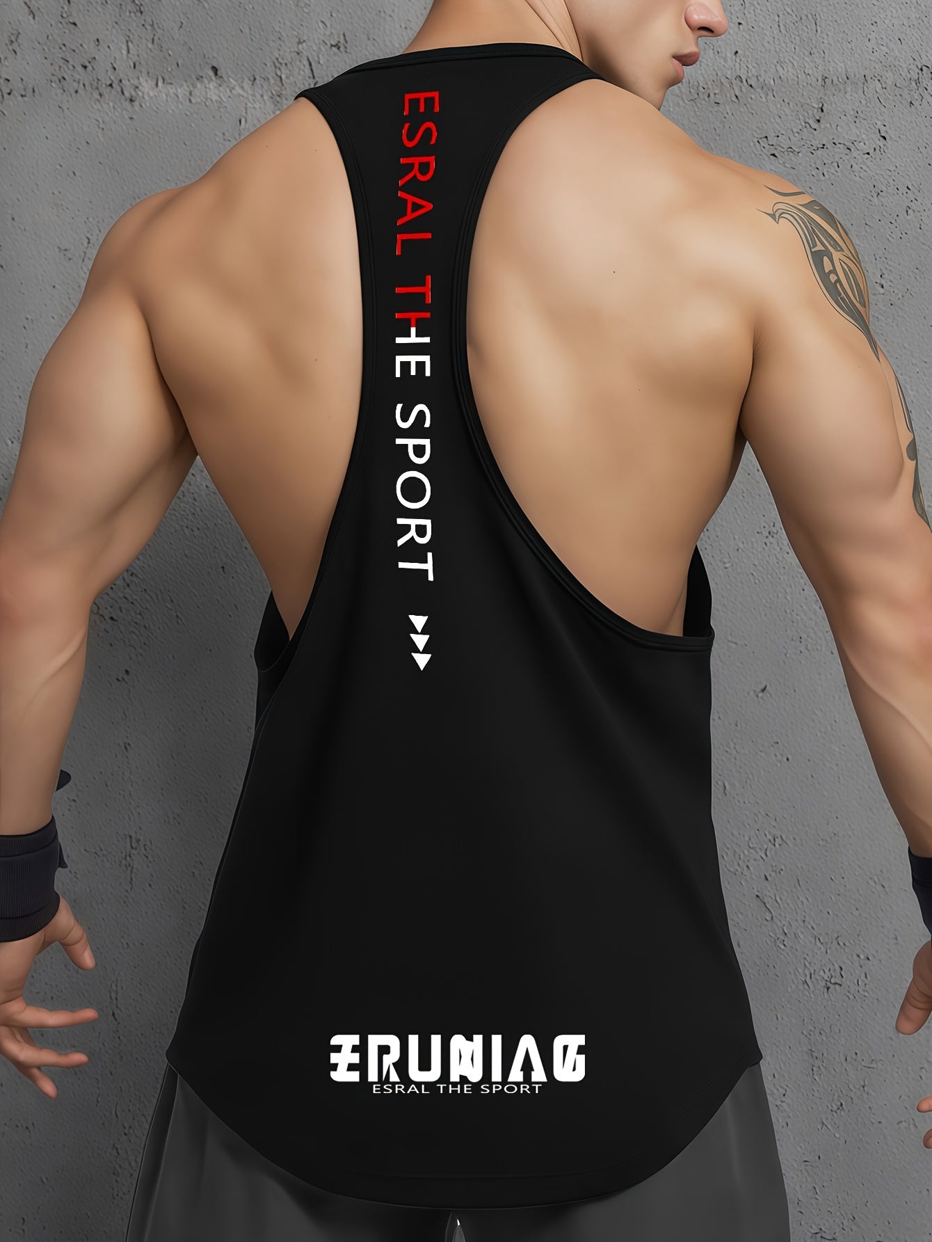 3pcs Men'S Sleeveless Athletic Tank Tops - Breathable, Quick-Dry Gym & Fitness Vests with "ESports" Print, Lightweight Summer Training Gear in Black, White, Gra