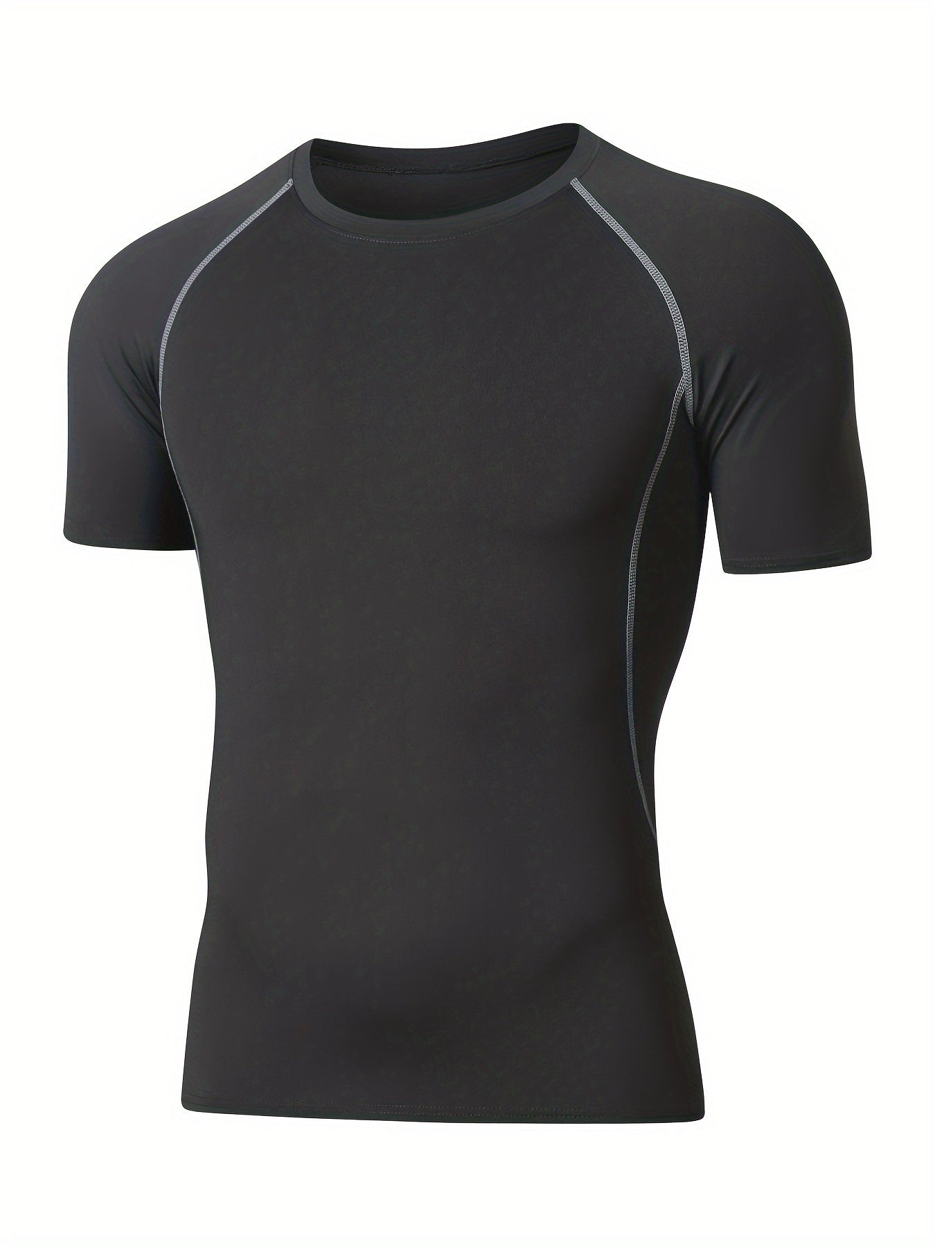 Men's Comfy Quick-drying Sports Compression T-shirt, Highly Stretch Tee Men's Summer Outdoor Clothes, Men's Clothing For Fitness Activities