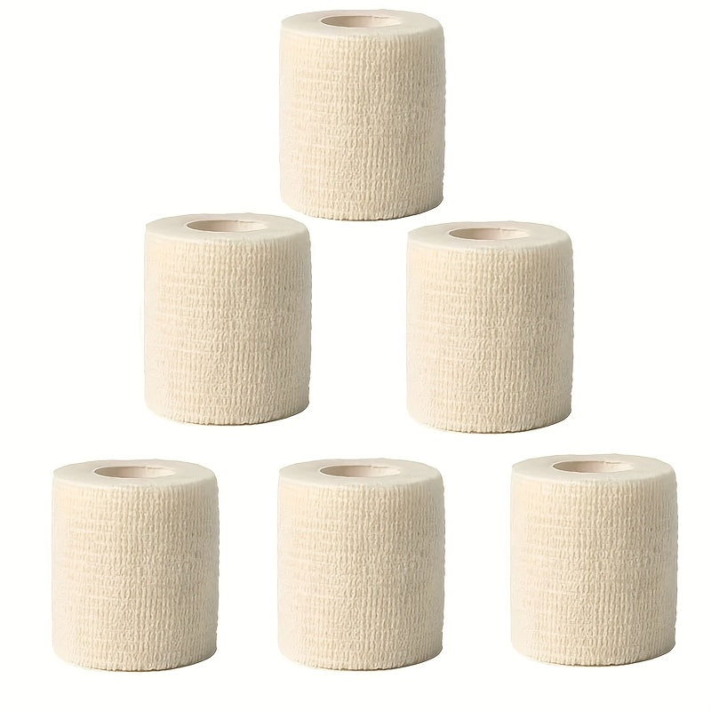 1 Pack/6 Rolls, Self-Adhesive Bandage, Sports Tape, Elastic Bandage, Non-Woven High Elastic Sports Elasticity, Can Be Used for Basketball, Football, Tennis, Running And Other Sports Fitness, Easy to Carry.