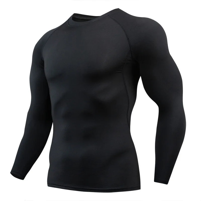 T-shirt homme course Sport T-shirt hommes Compression Fitness hauts T-shirt séchage rapide entraînement Gym Sport course chemises Jersey