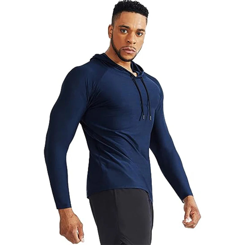 Veste à capuche de Sport pour hommes, sweat-shirt musculaire, Fitness, vêtements de Sport, pulls athlétiques, entraînement, course à pied, survêtements pour hommes