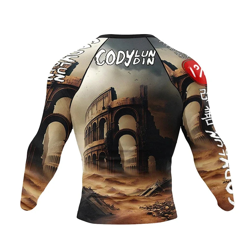 Mma vêtements homme Rashguard T-shirt + pantalon ensembles anti-éruption Jiu jitsu MMA chemise de Compression + short Bjj maillots de boxe combinaisons de Sport