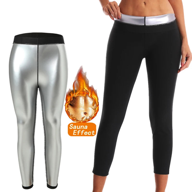 Pantalon de Sauna pour femmes, modelant le corps, perte de poids, amincissant, entraîneur de taille, ventre chaud, Leggings thermiques, entraînement, gymnastique