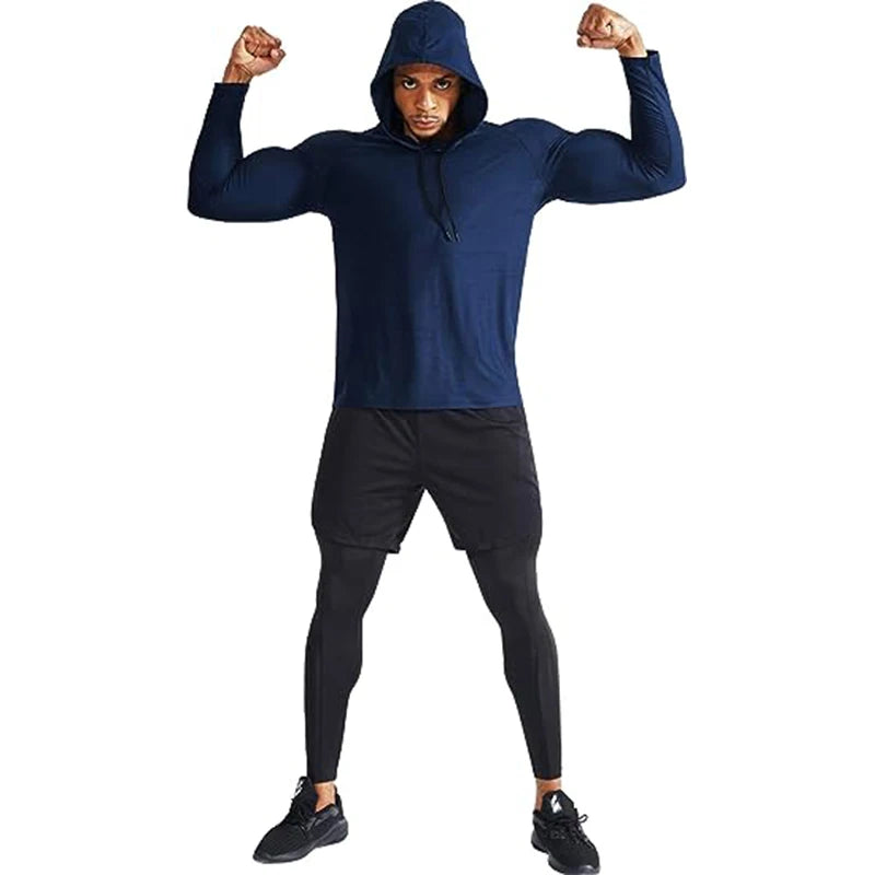 Veste à capuche de Sport pour hommes, sweat-shirt musculaire, Fitness, vêtements de Sport, pulls athlétiques, entraînement, course à pied, survêtements pour hommes