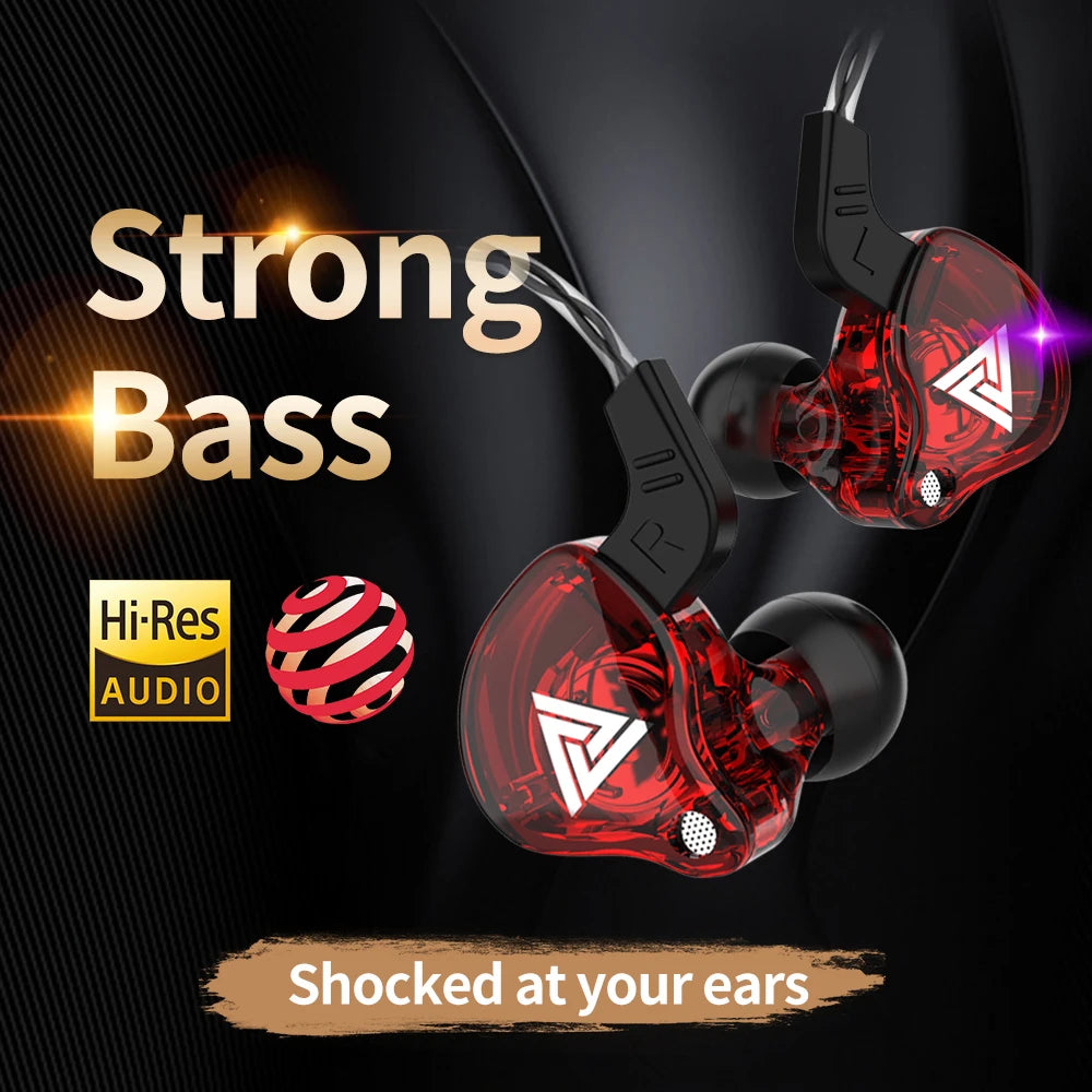 Original QKZ AK6 dans l'oreille écouteur 6 unité de pilote dynamique casque avec micro stéréo sport HIFI caisson de basses casque moniteur écouteurs