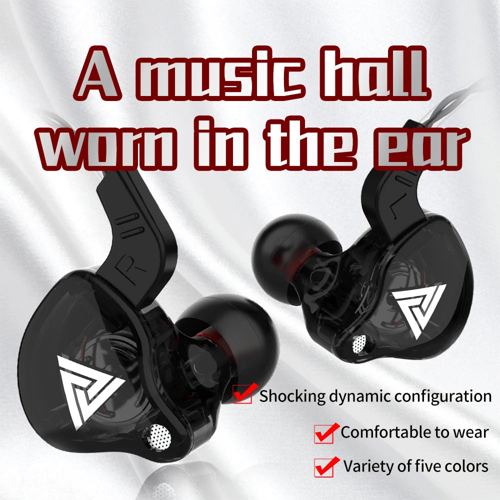 Original QKZ AK6 dans l'oreille écouteur 6 unité de pilote dynamique casque avec micro stéréo sport HIFI caisson de basses casque moniteur écouteurs