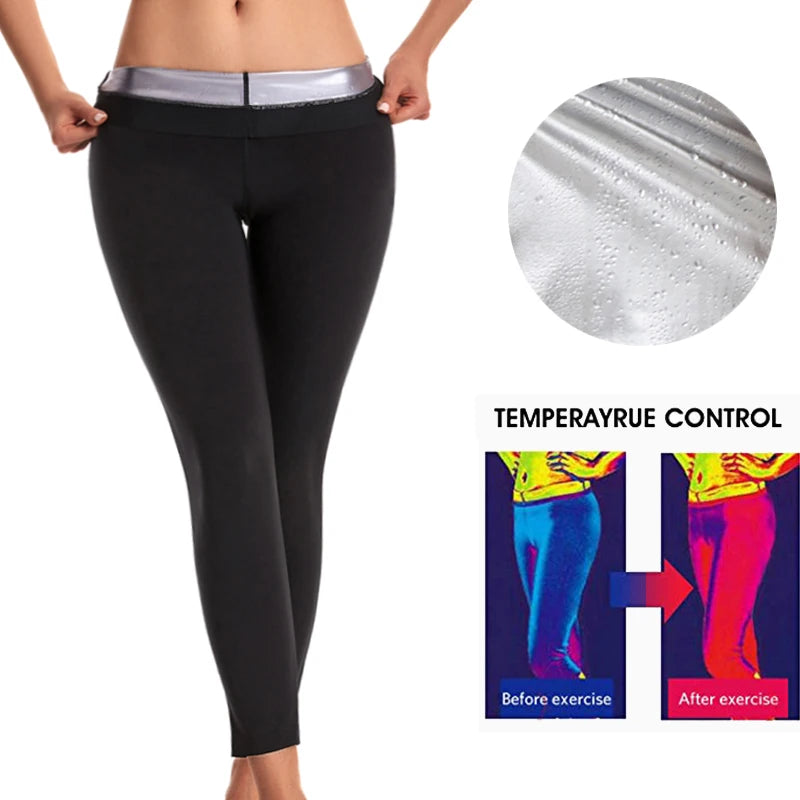 Pantalon de Sauna pour femmes, modelant le corps, perte de poids, amincissant, entraîneur de taille, ventre chaud, Leggings thermiques, entraînement, gymnastique