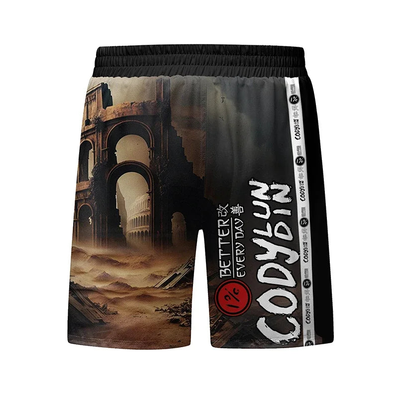 Mma vêtements homme Rashguard T-shirt + pantalon ensembles anti-éruption Jiu jitsu MMA chemise de Compression + short Bjj maillots de boxe combinaisons de Sport