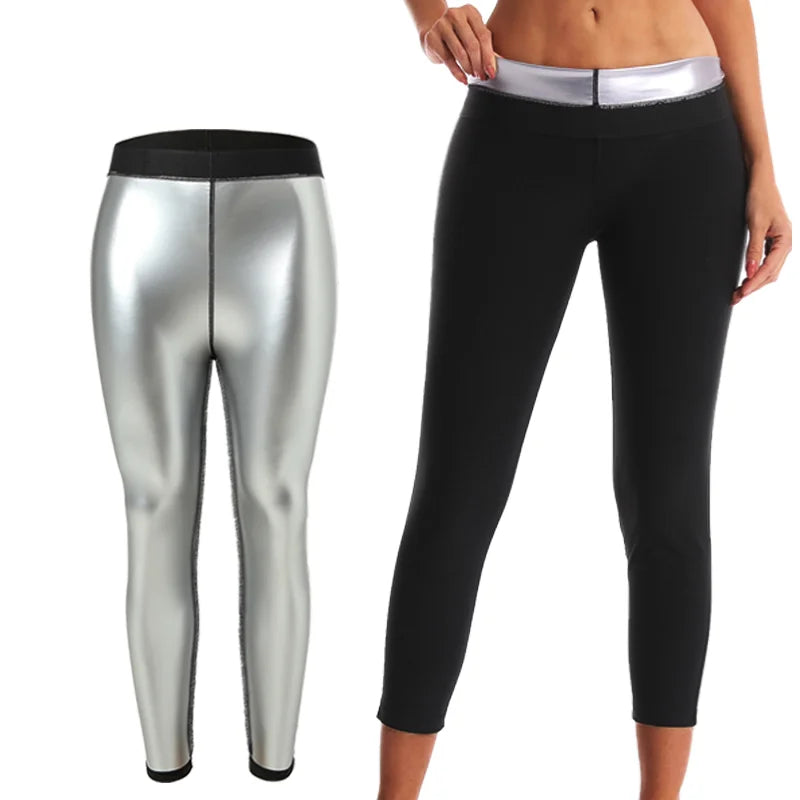 Pantalon de Sauna pour femmes, modelant le corps, perte de poids, amincissant, entraîneur de taille, ventre chaud, Leggings thermiques, entraînement, gymnastique