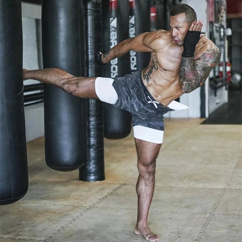 Short de Sport 2 en 1 pour hommes, vêtements de Sport, Short de course à Double pont, bas de plage, été, Fitness, entraînement, Jogging, pantalons courts pour hommes