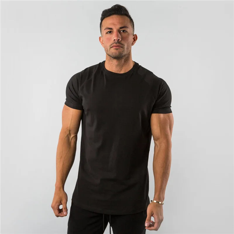 Fitness T-Shirt hommes musculation à manches courtes Sport course T-shirt hommes vêtements de Sport chemises d'entraînement hommes hommes gymnase été hauts T-Shirt