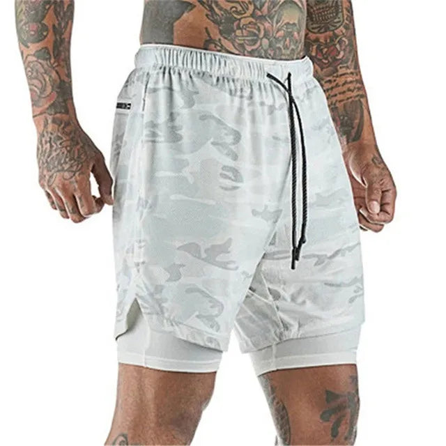 Short de Sport 2 en 1 pour hommes, vêtements de Sport, Short de course à Double pont, bas de plage, été, Fitness, entraînement, Jogging, pantalons courts pour hommes