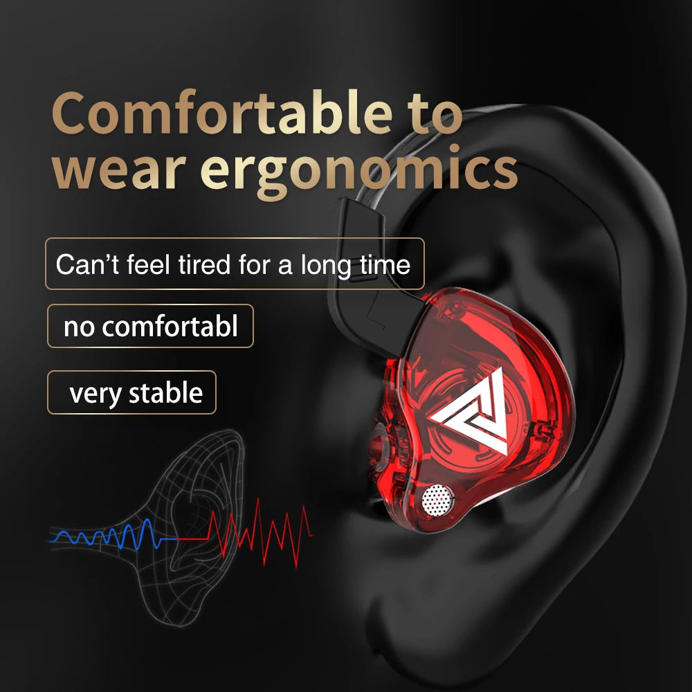 Original QKZ AK6 dans l'oreille écouteur 6 unité de pilote dynamique casque avec micro stéréo sport HIFI caisson de basses casque moniteur écouteurs