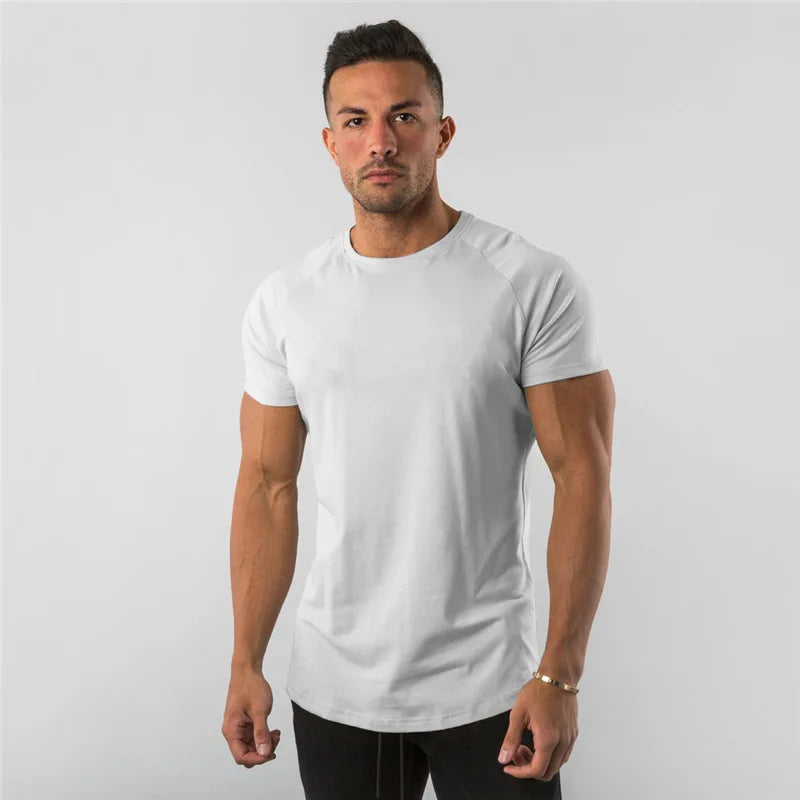 Fitness T-Shirt hommes musculation à manches courtes Sport course T-shirt hommes vêtements de Sport chemises d'entraînement hommes hommes gymnase été hauts T-Shirt