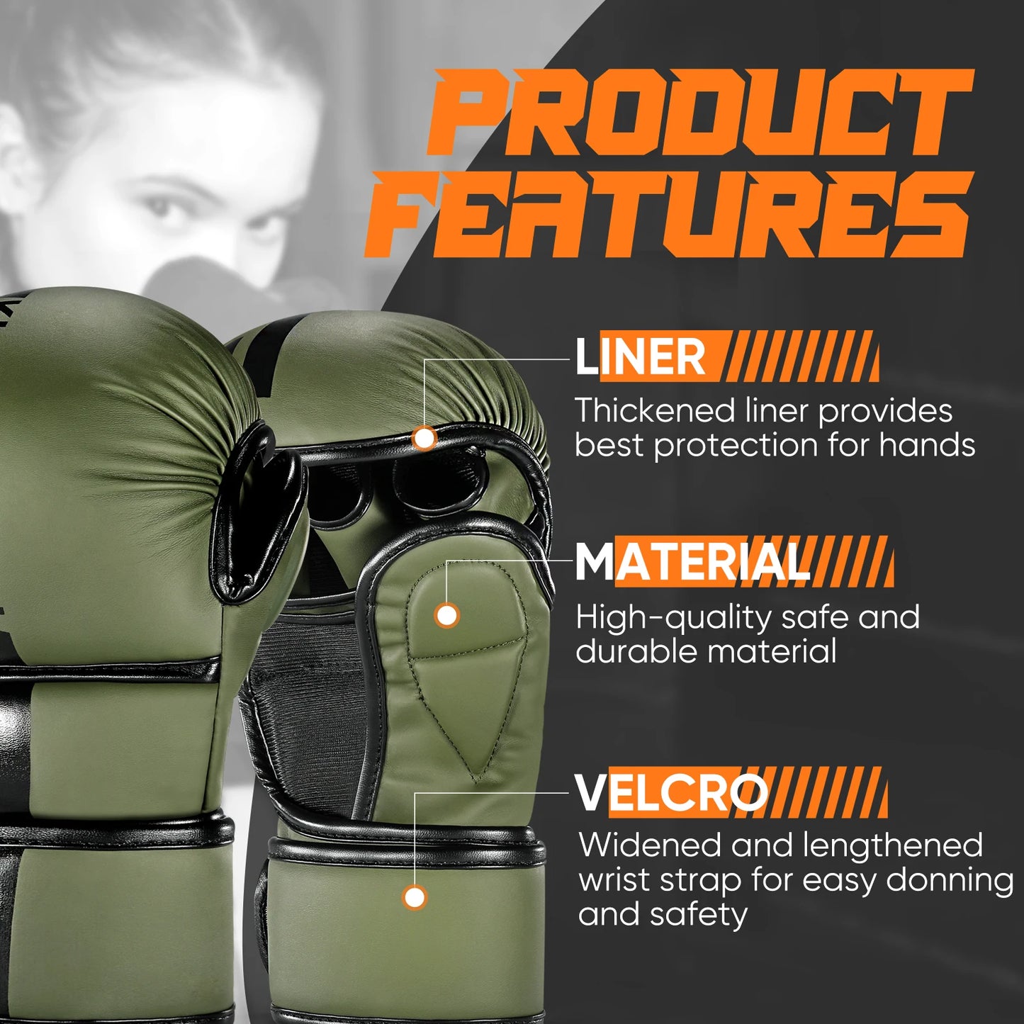Gants MMA à paume ouverte, mitaines de Sparring et de grappin, Arts martiaux pour hommes et femmes, Sports de combat, MMA, Boxe, Muay Thai, Kickboxing