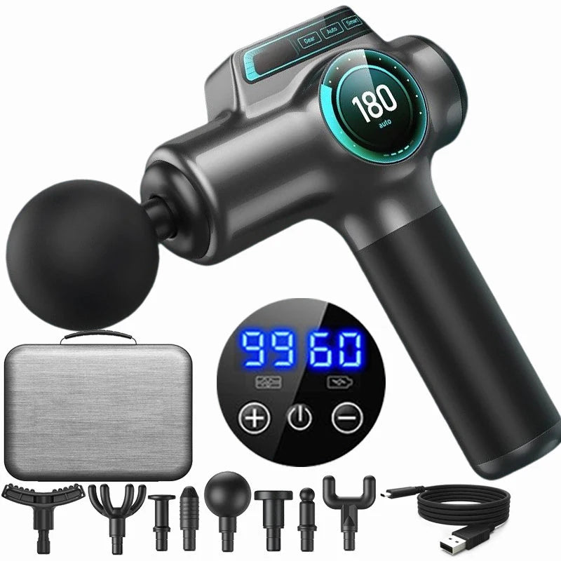 Pistolet de Massage musculaire professionnel à 99 vitesses, masseur pour le cou et le dos, Instrument de Massage, équipement de Fitness, livraison directe