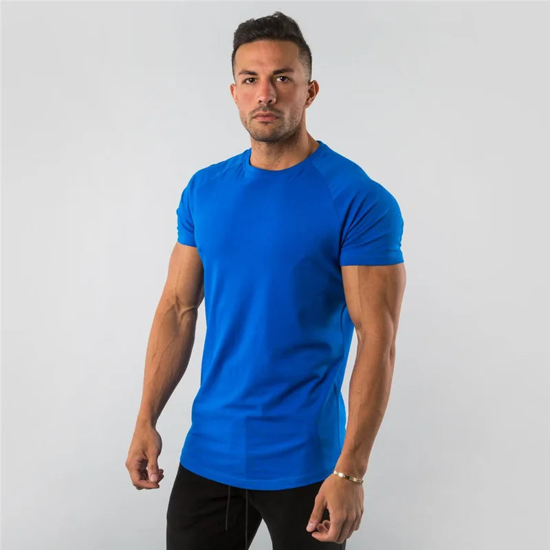 Fitness T-Shirt hommes musculation à manches courtes Sport course T-shirt hommes vêtements de Sport chemises d'entraînement hommes hommes gymnase été hauts T-Shirt
