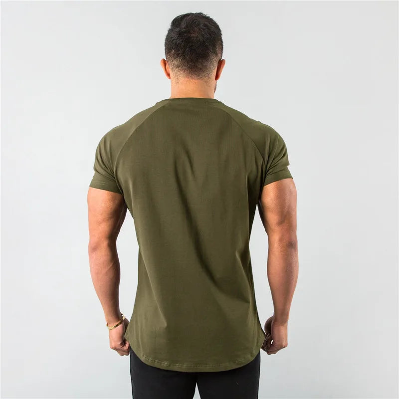 Fitness T-Shirt hommes musculation à manches courtes Sport course T-shirt hommes vêtements de Sport chemises d'entraînement hommes hommes gymnase été hauts T-Shirt