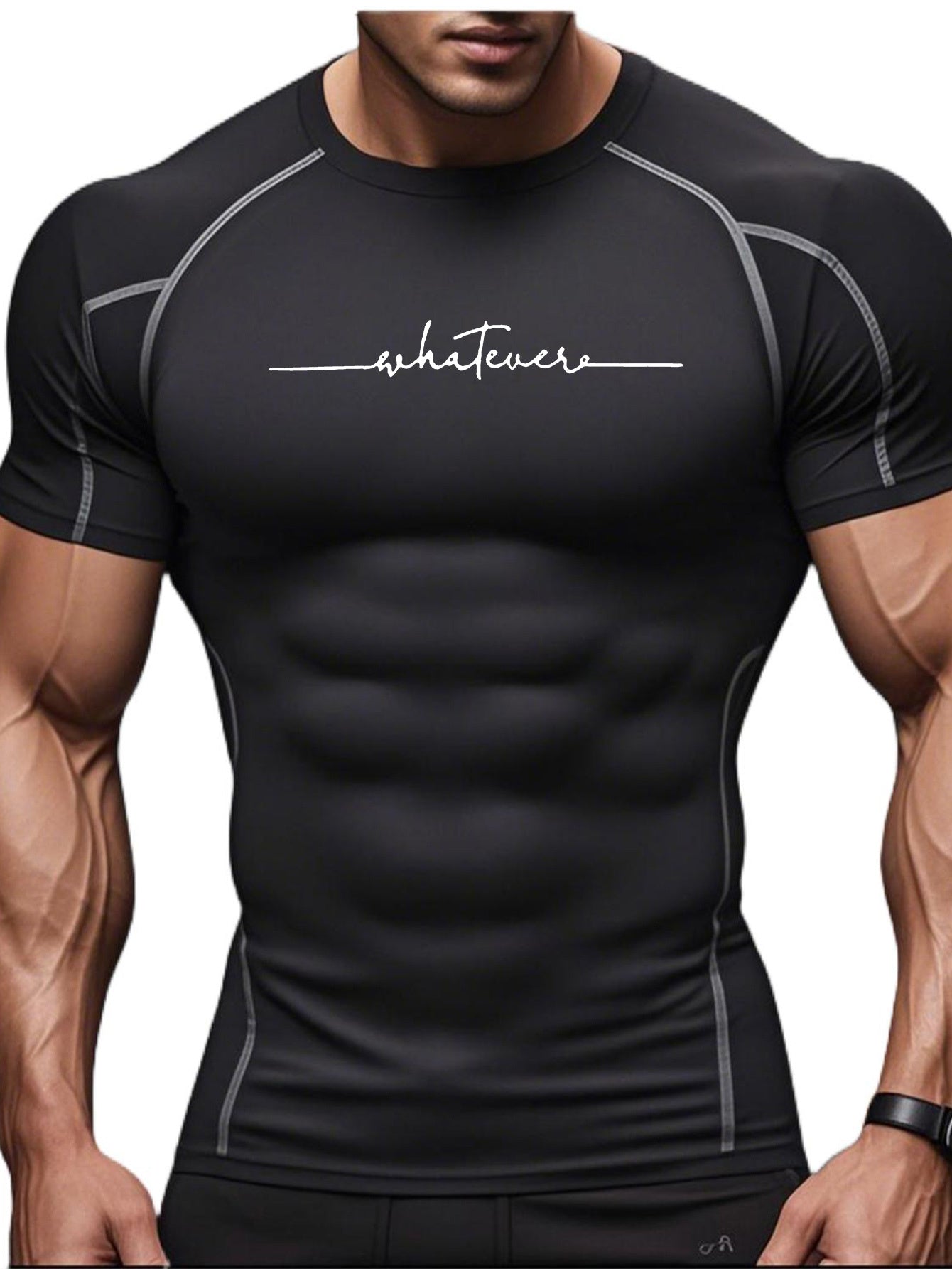 Yumei Water OBM Men's High-Elasticity Quick-Dry Workout T-Shirt - Moisture-Wicking 80% Polyester/20% Elastane, Striped Athletic Top for Running, Yoga, Gym & Outdoor Activities - Machine Washable, All-Season Comfort Fit