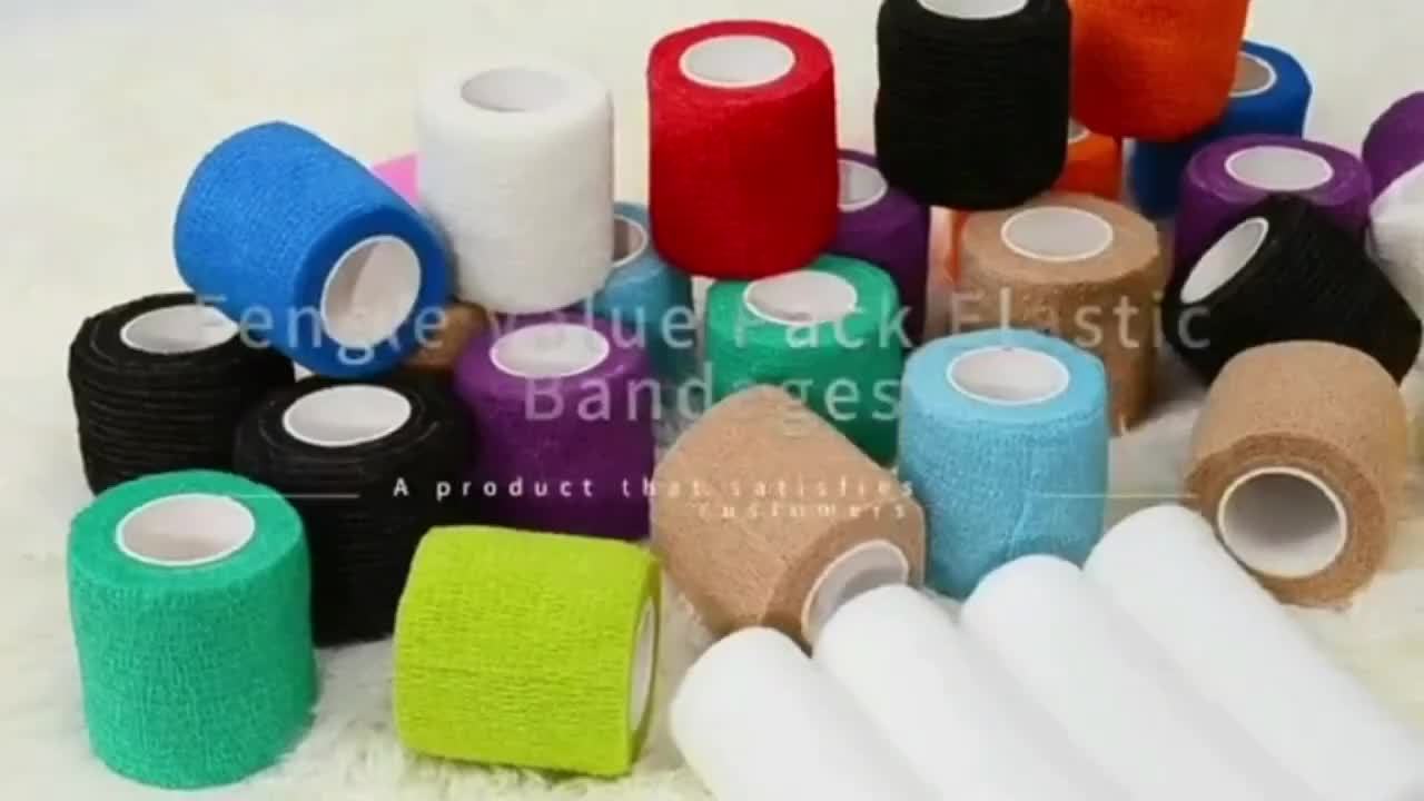 12 Pack 5.08cm X 5.03meter Self-Adhesive Elastic Bandages for Daily Use, Sports, Wrist, Ankle (12 Colors)