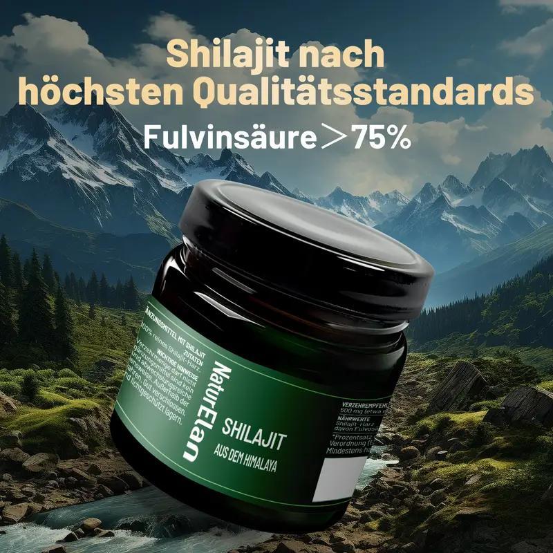 Shilajit Original Himalayan Mumijo - 75% Fulvic Acid High Dose - 35g with Natural Humic Acid and Minerals, 70-Day Supply, Vegan and Additive-Free, Made in Germany